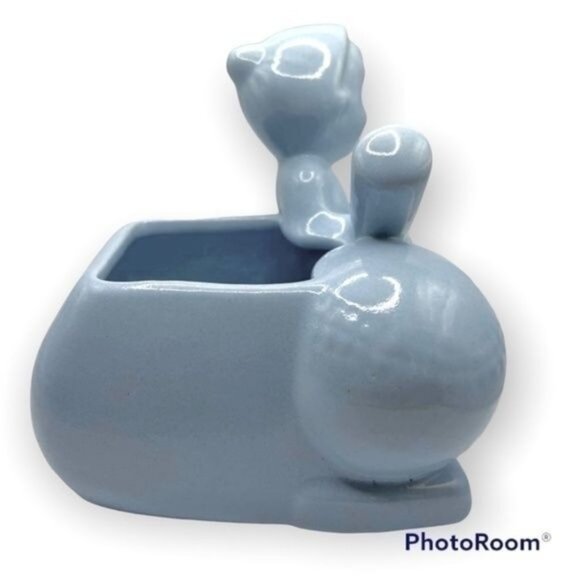 Vintage Haeger Blue Baseball Boy Pottery Planter 50s - Picture 7 of 9